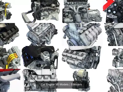Car Engine 3D Models 3D Model Pack