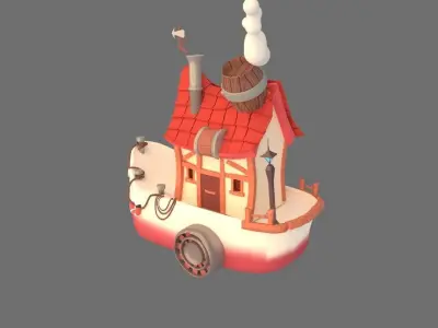 Stylized Boat Low-poly 3D model by Artycanvas