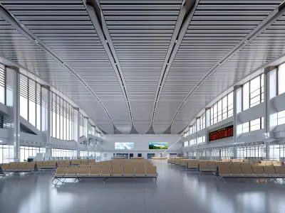 Waiting hall Low-poly 3D model purchase