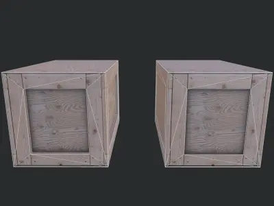 Wooden Box 04 Low-poly 3D model