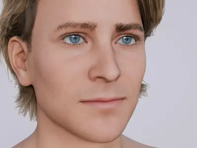 Bradly Cooper - Celebrity Actor Young - Wavy Side Part Haircut Low-poly 3D model