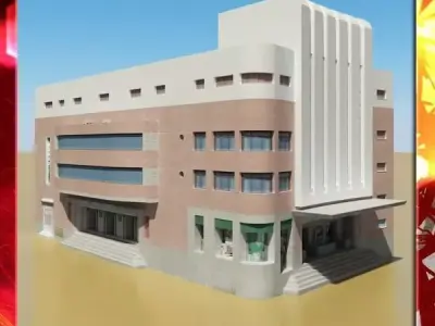 Photorealistic Low Poly Building 3D model get