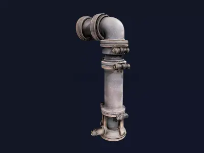 Game-Ready Industrial Pipe Elbow 3D Model  3D model