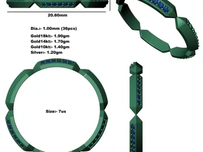 Antique Wedding Bands for Women 3D print model