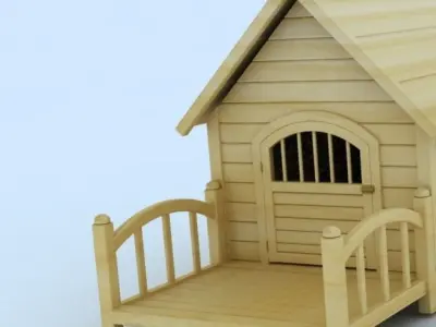 Doghouse wooden dog house 3D model purchase