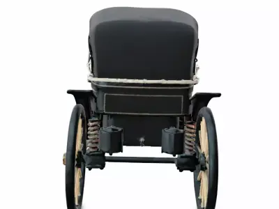 Victorian Horse Carriage with Dual Horses 3D model