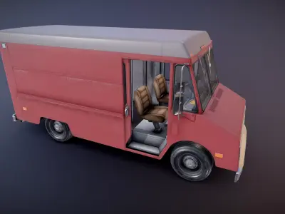 Generic american BoxVan Low-poly 3D model