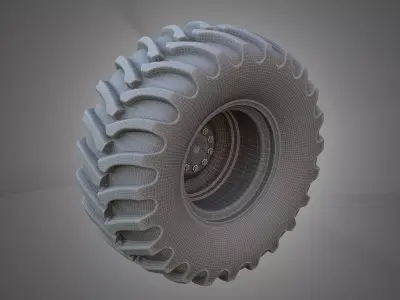 Front Wheel and Tire - Combine 1688 3D Model Pack