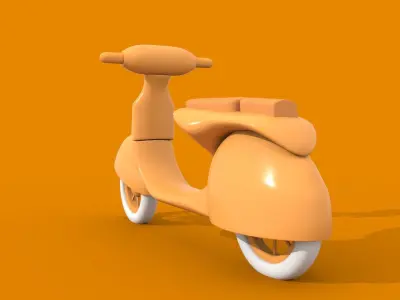Low Poly Motorbike Rigged 3D model