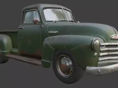Vintage Rusty Pickup Truck 3D Model 3D model 12