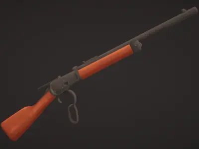 Style World - Action Lever Rifle - Rigged and Animated Low-poly 3D model