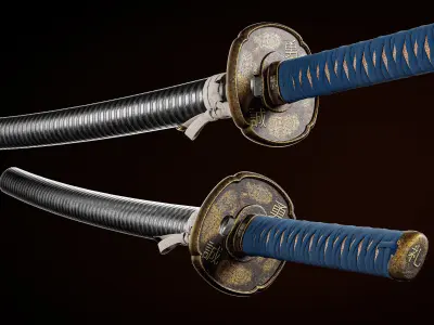 Katana Real Time Game ready  Low-poly 3D model