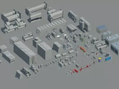 Mechanical Equipments  Revit Families 2016 3D model