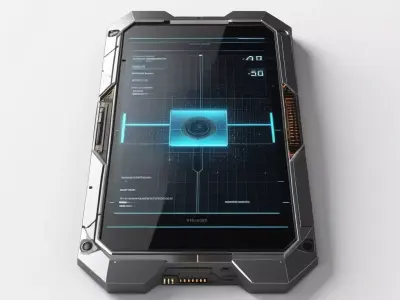 SciFi Data Pad with Cracked Screen 3D model purchase