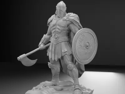 Hoplite Warrior  Single-Part 3D Printable Figure 3D print model
