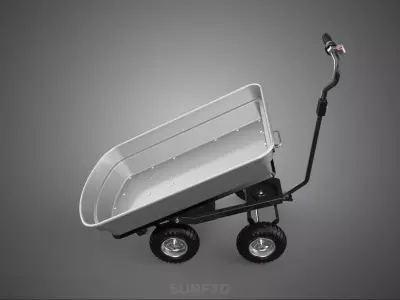 MOTORIZED PLASTIC BIN TUB TRAY GARDEN UTILITY CART WAGON TROLLEY 3D model