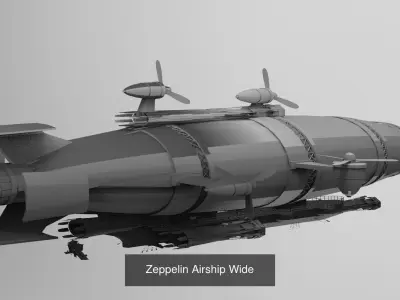 Sci-Fi Fusion Airship Collection  3D Model Pack