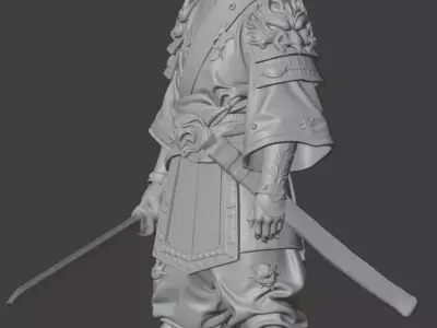 MG-Japanese Armor Swordsman 01 High-Poly Model 3D print model