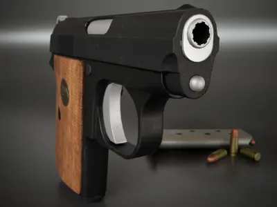 Colt 25 Automatic Pistol Low-poly 3D model