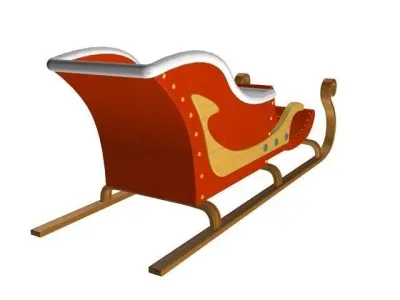 sleigh 2 3D Model santa claus 3D model