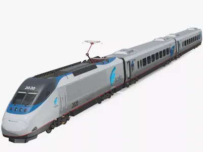 Amtrak Acela Train Rigged 3D model