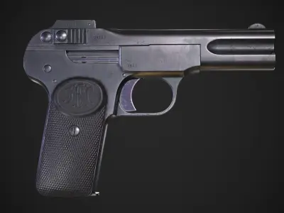 M1900 Browning No 1 Low-poly 3D model