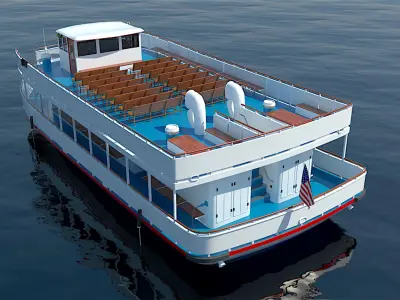 Tour Boat 3D model buy