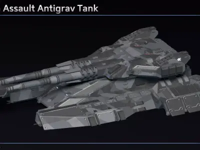 Scifi Golem Assault Antigrav Tank Low-poly 3D model