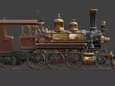 Steampunk Industrial Heavy Duty Tractor 3D Model Low-poly 3D model by Choco-Bear