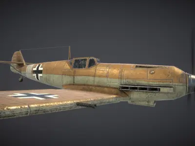 Messerschmitt BF109E Low-poly 3D model