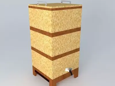 Earthworm wooden beehive 3D model