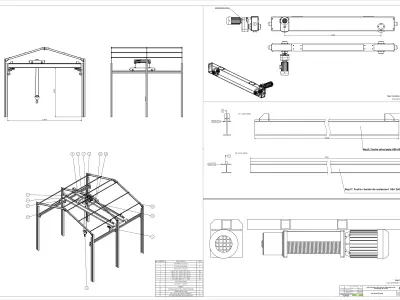 Bridge crane and structure  Free 3D model