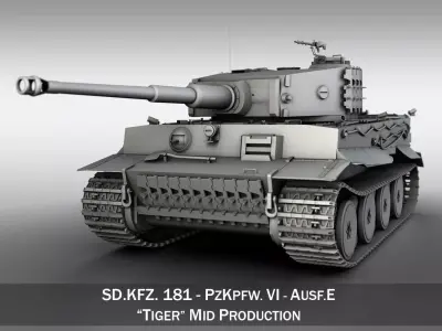 Panzerkampfwagen VI - Tiger - Mid Production 3D model