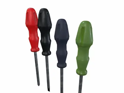 OLD SCREWDRIVER  Low-poly 3D model