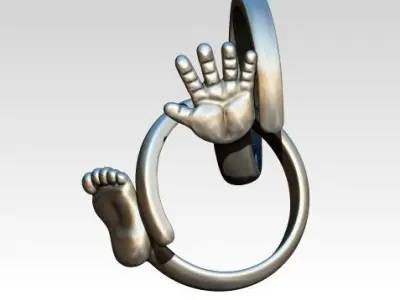 lot of two rings hand foot baby human man woman boy girl 3D print model