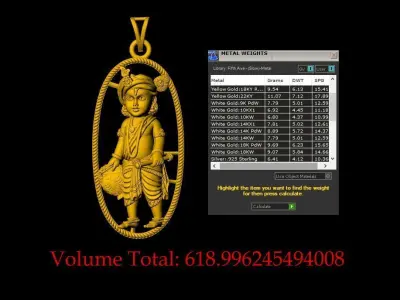 Gopal Pendant - 0094 3D print model