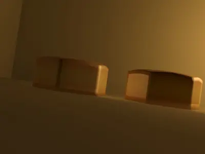 Nut low poly 3d model two nuts on table Low-poly 3D model