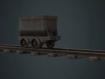 Mining Cart 1B Low-poly 3D model