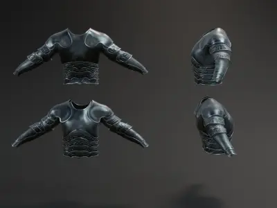 low poly battle armor Low-poly 3D model