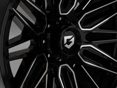 WHEEL BASED GEAR OFF ROAD 770B EDGE GLOSS BLACK 3D model