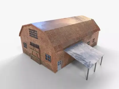 Agricultural Barn Building Low-poly 3D model
