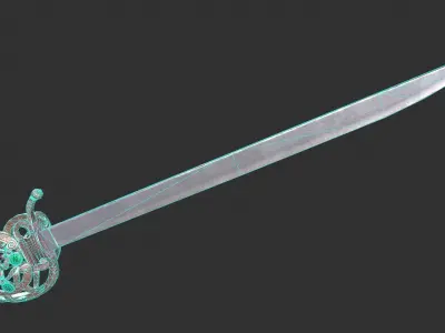 Ceremonial Saber Low-poly 3D model