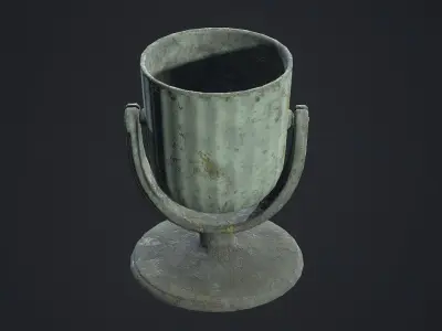 Garbage can Low-poly 3D model purchase