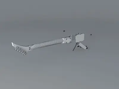 Guitar neck with components Free 3D model