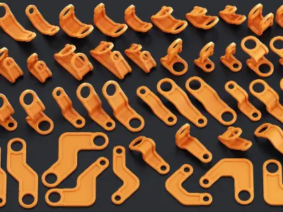 Sci-Fi Hard Surface Kitbash 338 PIECES APack Vol01 Low-poly 3D model