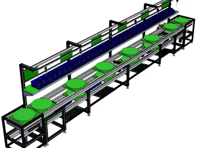 Up-Down Circulating Multiplier Chain Conveyor Line  3D model