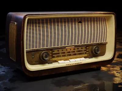 Old Antique Radio 3D model