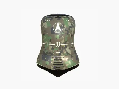 Jetpack J08 Green Camouflage - SciFi Character Design Low-poly 3D model