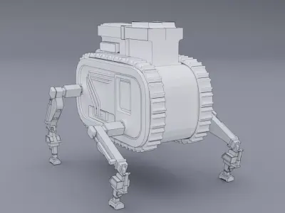 Robot Machine height-resolution Low-poly 3D model