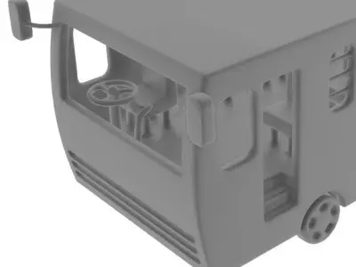 Mini Bus Low-poly 3D model purchase